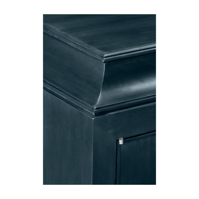 Antique Blue Oak Three-Door Buffet