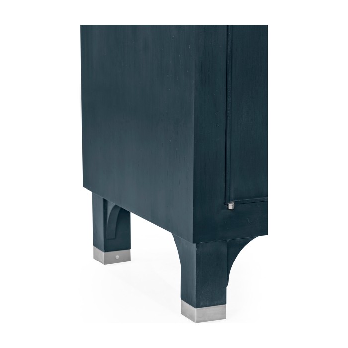 Antique Blue Oak Three-Door Buffet