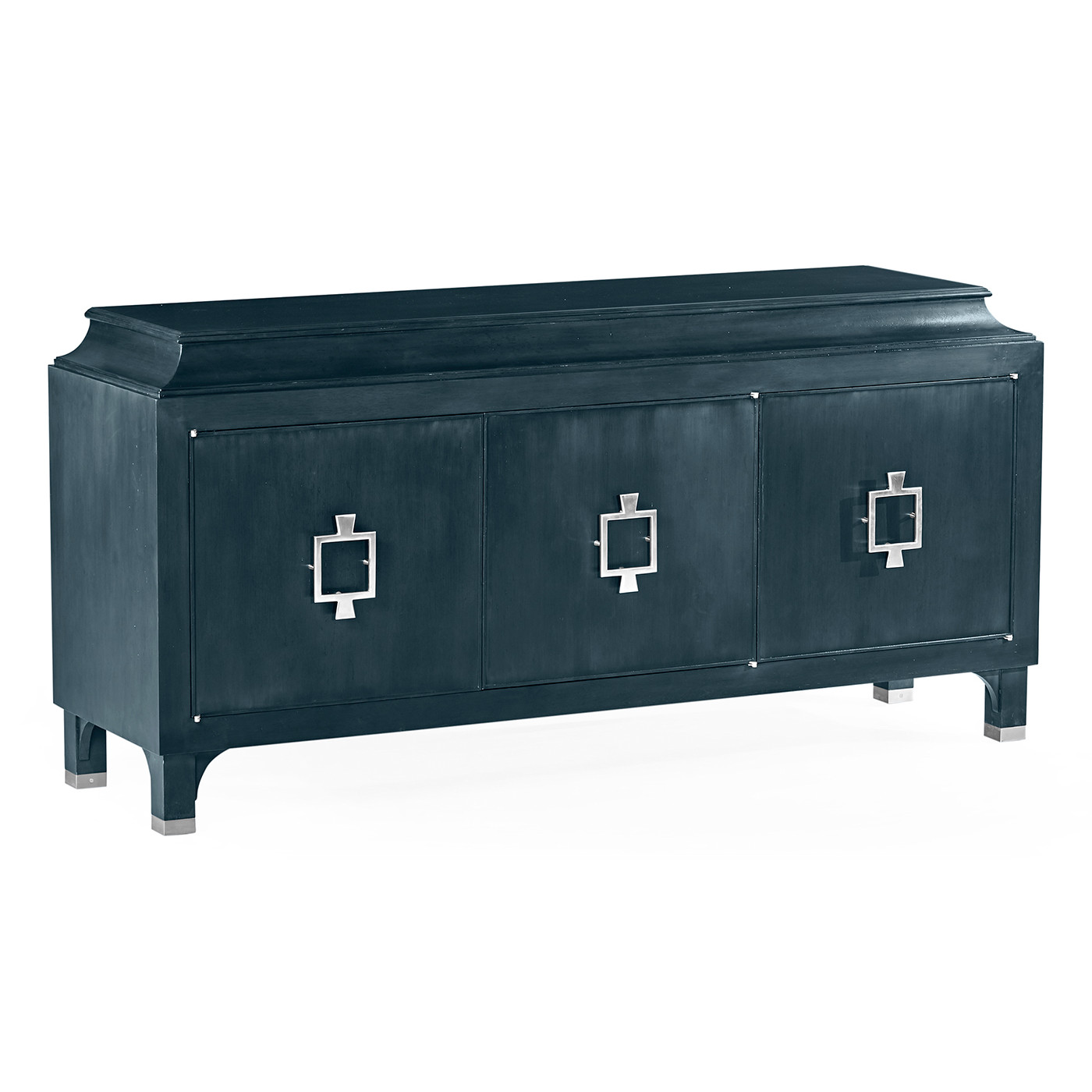 Antique Blue Oak Three-Door Buffet