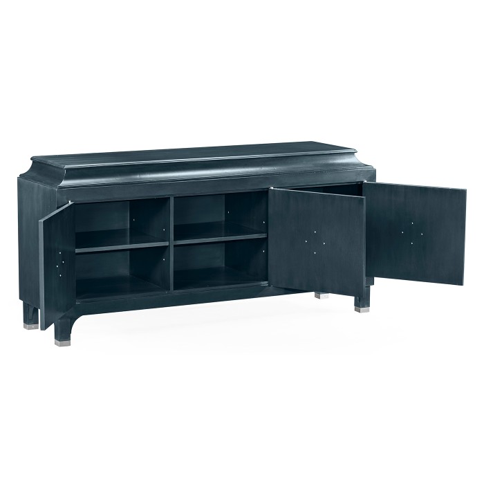 Antique Blue Oak Three-Door Buffet