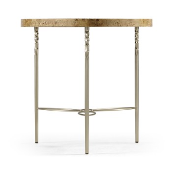 Fulgurite Golden Amber Round Side Table