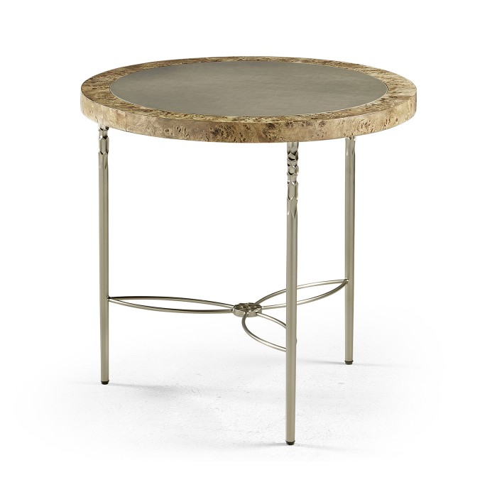 Fulgurite Golden Amber Round Side Table