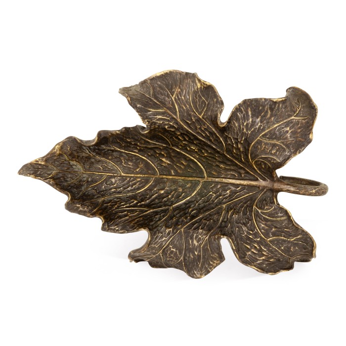 Three Rustic Bronze Leaf Dishes