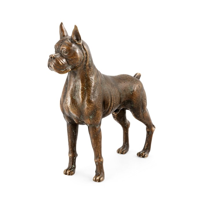 Copper Toned Bronze Boxer Dog