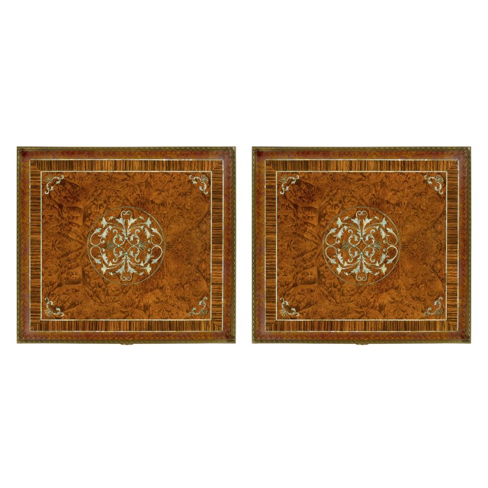 Pair of Burl & Mother of Pearl Bedside Cabinets