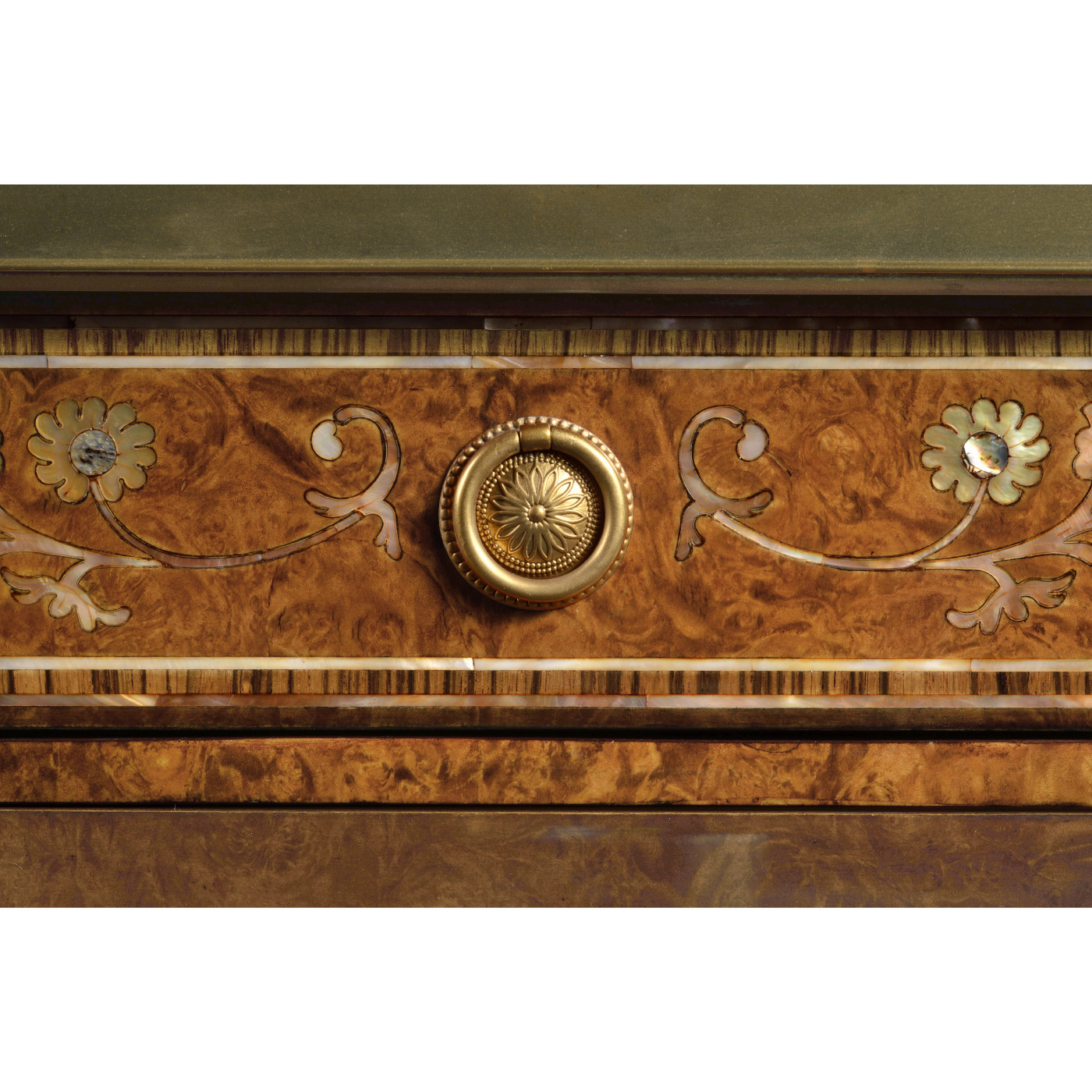 Pair of Burl & Mother of Pearl Bedside Cabinets