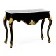 Black Laquered Console Table with White Marble Top