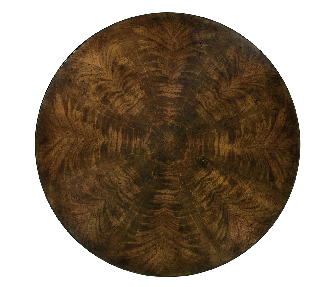 Brown mahogany center table with black painted base