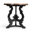 Brown mahogany end table with black painted base
