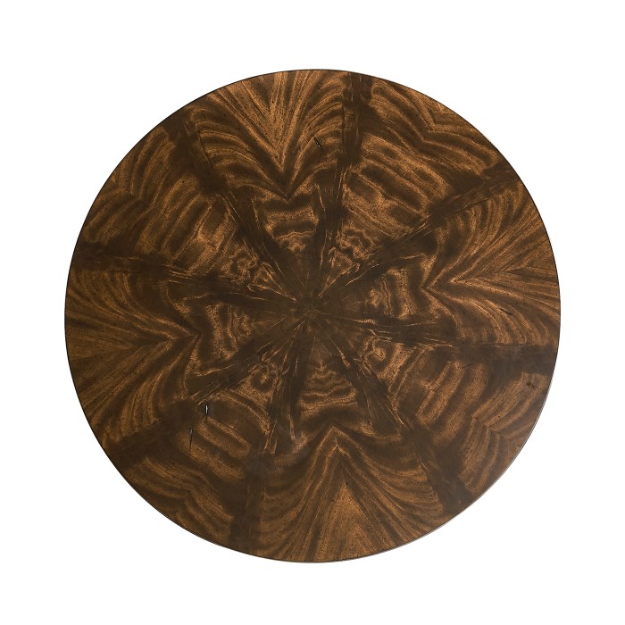 Brown mahogany end table with black painted base