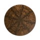 Brown mahogany end table with black painted base