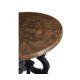 Brown mahogany end table with black painted base