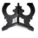 Brown mahogany end table with black painted base