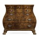 Brown mahogany bombe chest