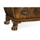 Brown mahogany bombe chest