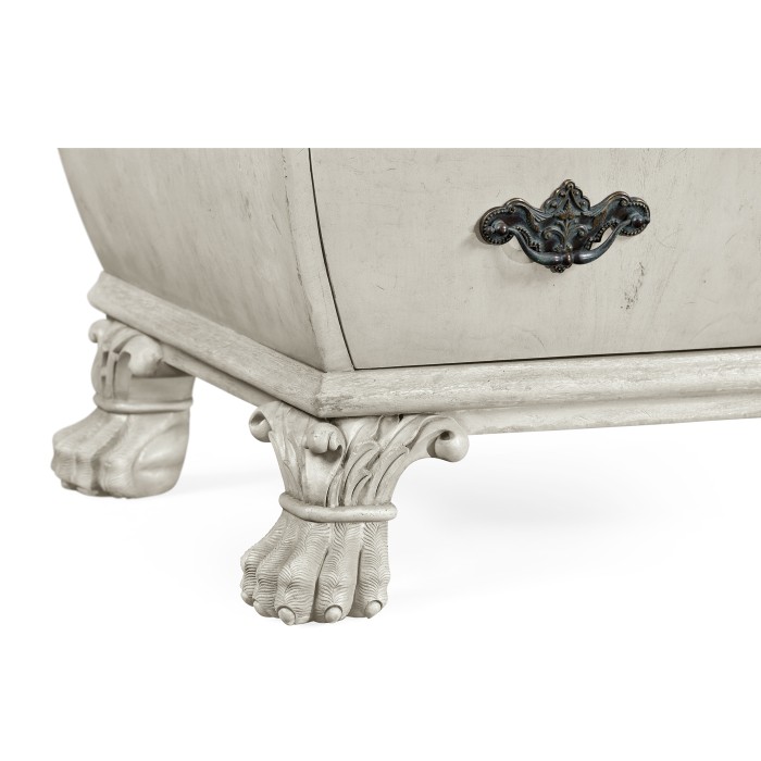 Grey mahogany bombe chest