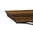 Brown mahogany coffee table with antique iron base