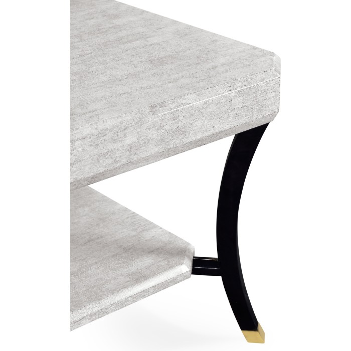 Square White Smoke Eggshell Inlay Coffee Table