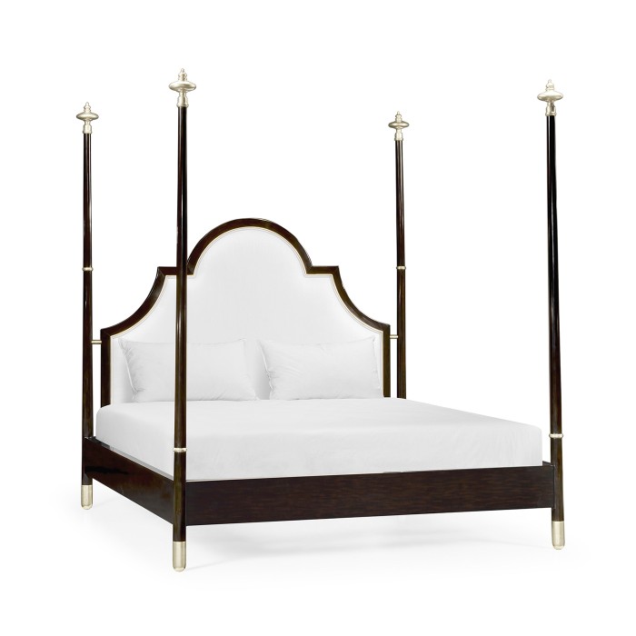 Four Poster Ebonised & Silver-Leaf Cali King Bed