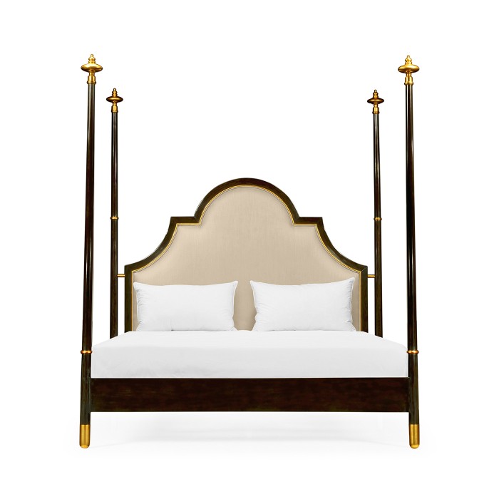 Four Poster Ebonised & Gilded UK King Bed