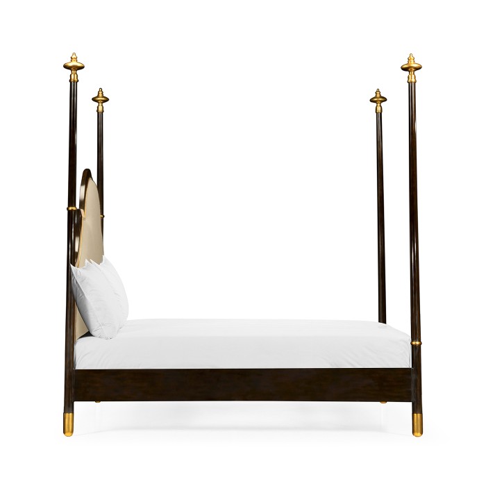 Four Poster Ebonised & Gilded UK King Bed