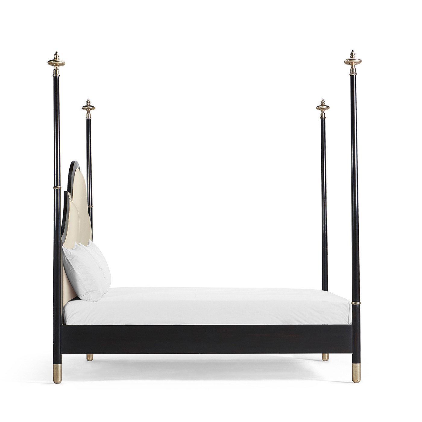 Four Poster Ebonised & Silver-Leaf UK King Bed