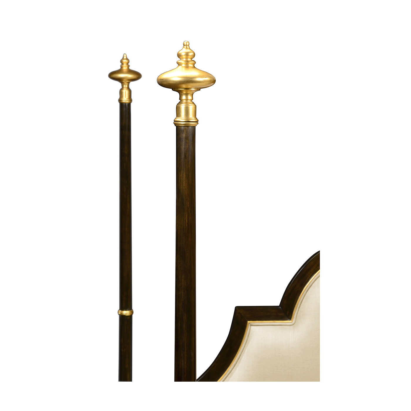 Four Poster Ebonised & Gilded UK Queen Bed