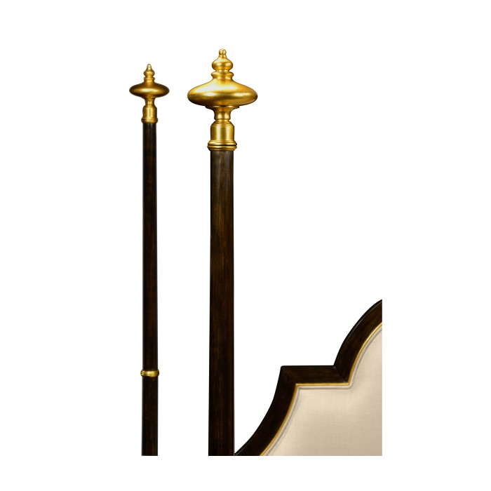 Four Poster Ebonised & Gilded UK Queen Bed