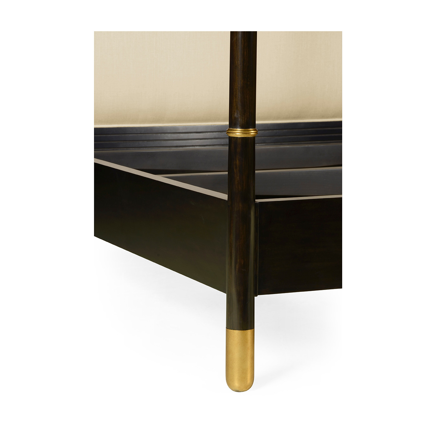 Four Poster Ebonised & Gilded UK Queen Bed