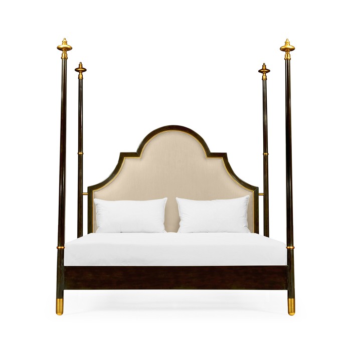 Four Poster Ebonised & Gilded US Queen Bed