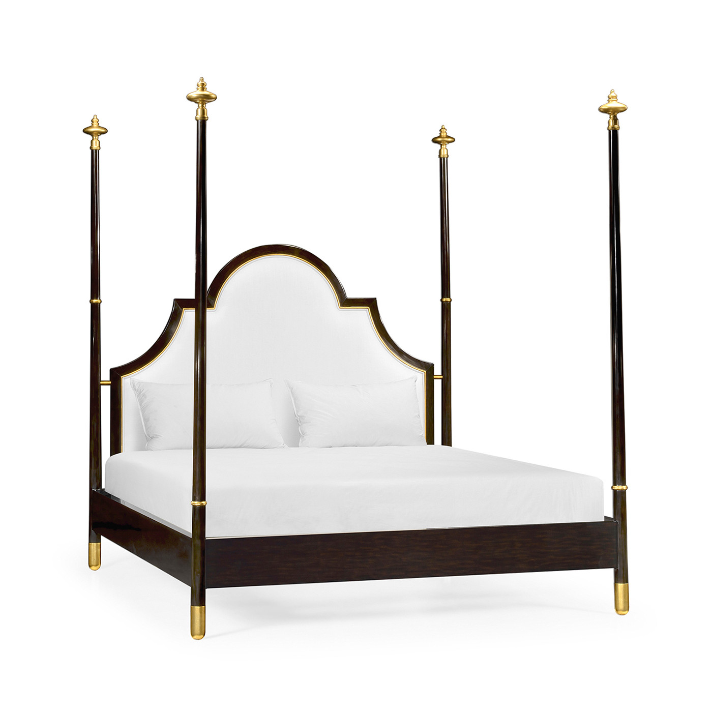 Four Poster Ebonised & Gilded US Queen Bed