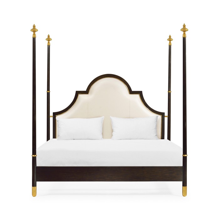 Four Poster Ebonised & Gilded US Queen Bed
