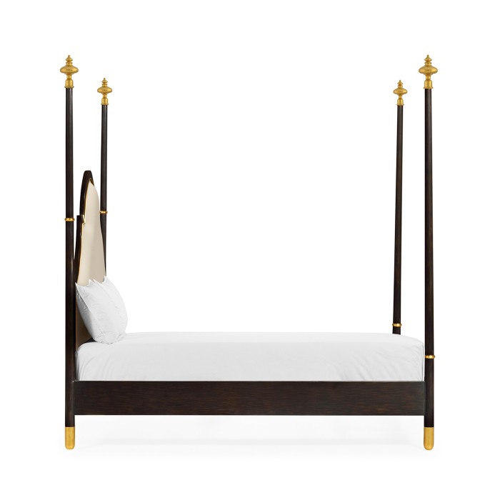 Four Poster Ebonised & Gilded US Queen Bed