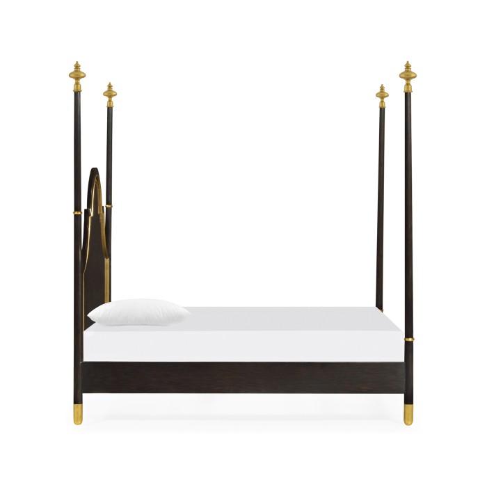 Four Poster Ebonised & Gilded US Queen Bed