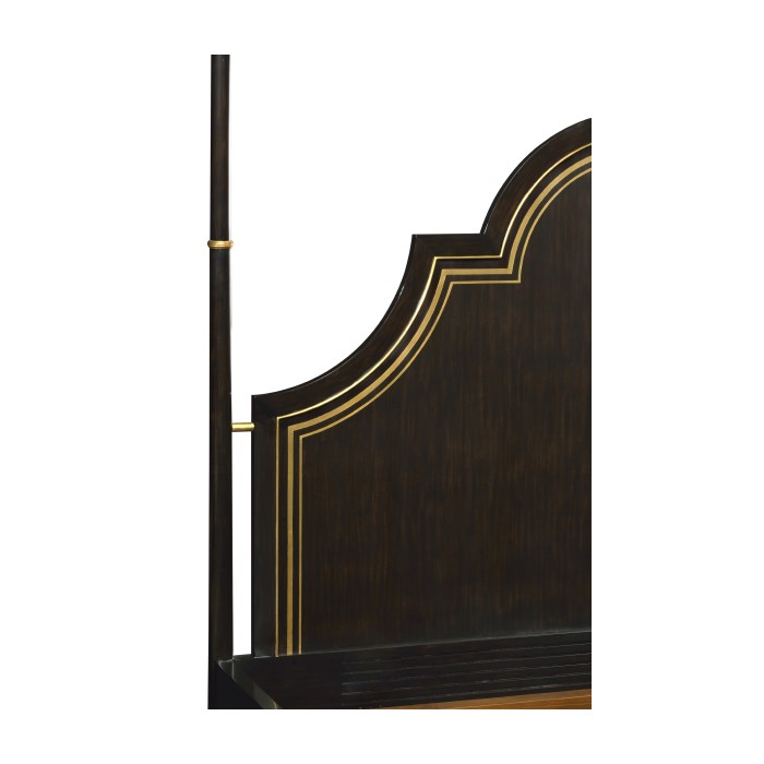 Four Poster Ebonised & Gilded US Queen Bed