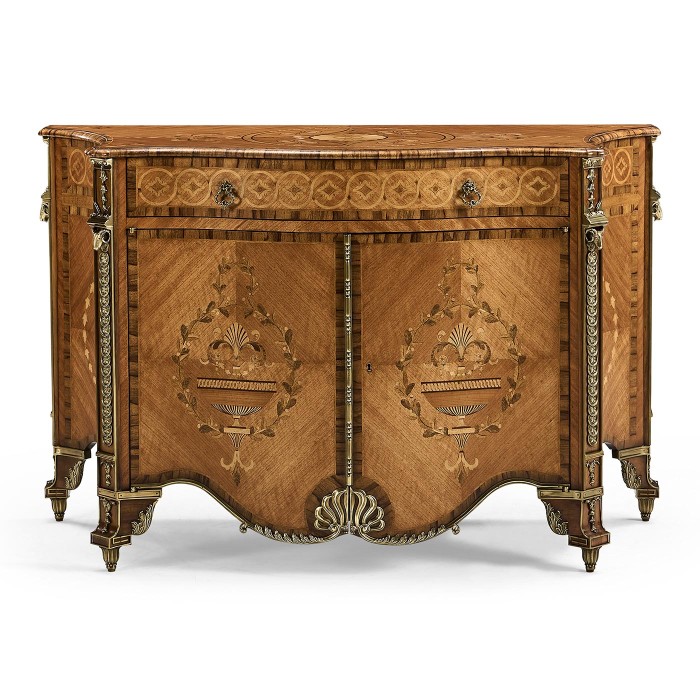 Chippendale Style Inlaid Cabinet Chest of Drawers