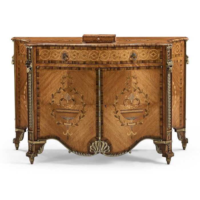 Chippendale Style Inlaid Cabinet Chest of Drawers