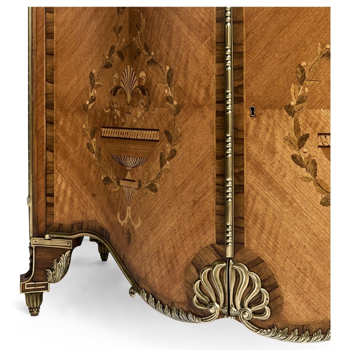 Chippendale Style Inlaid Cabinet Chest of Drawers