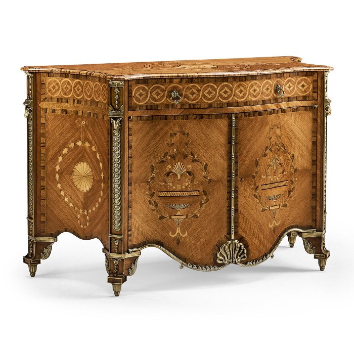 Chippendale Style Inlaid Cabinet Chest of Drawers