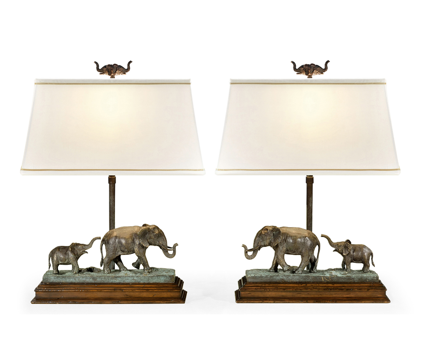 A pair of elephant table lamps