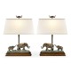 A pair of elephant table lamps