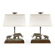 A pair of elephant table lamps