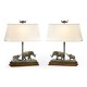 A pair of elephant table lamps
