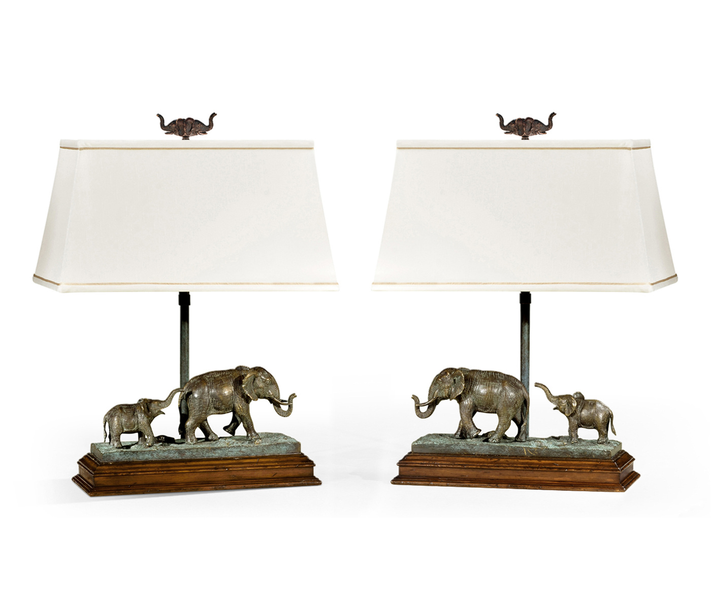 A pair of elephant table lamps