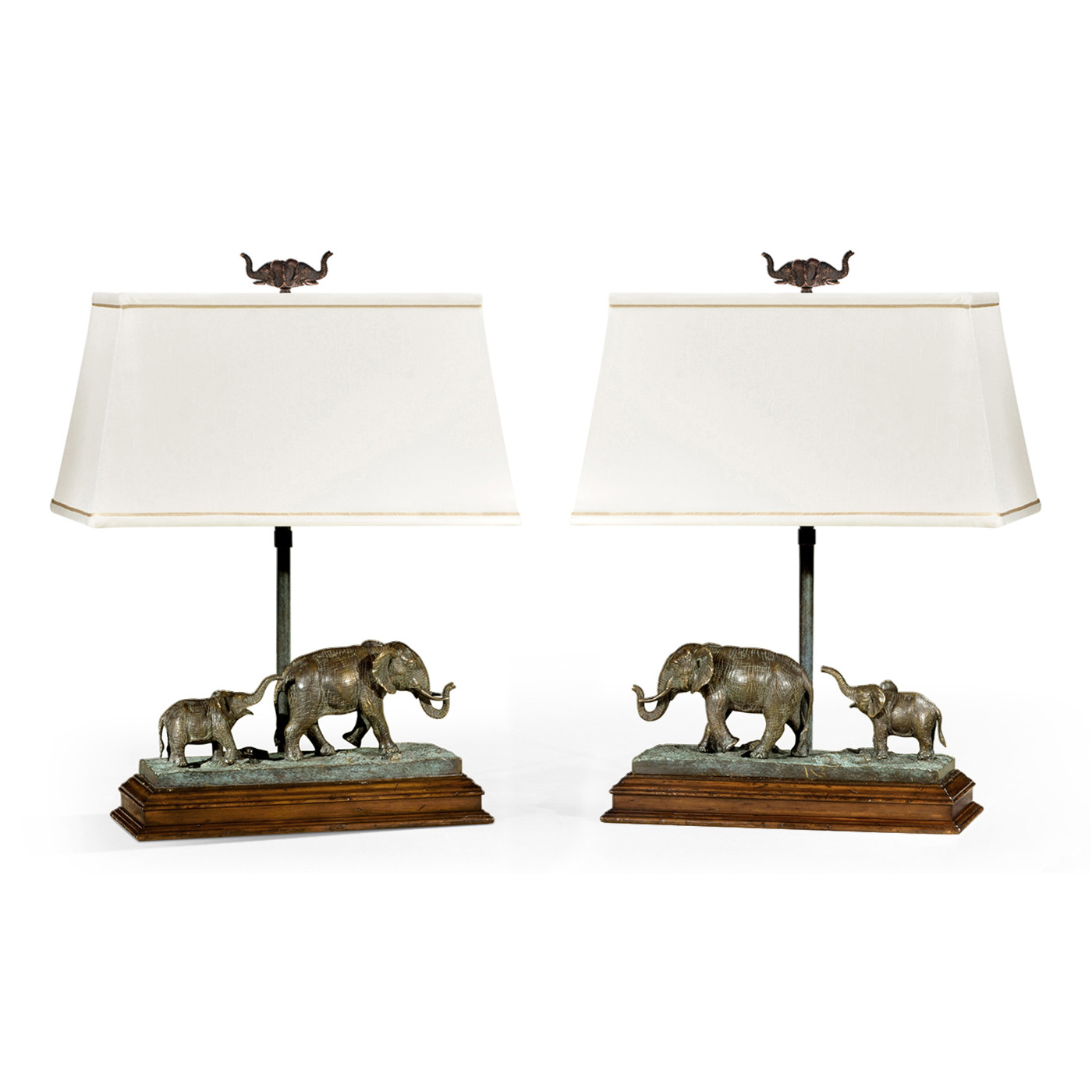 A pair of elephant table lamps
