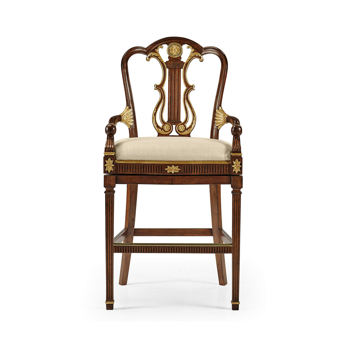 Buckingham Lyre Back Arm Bar Stool