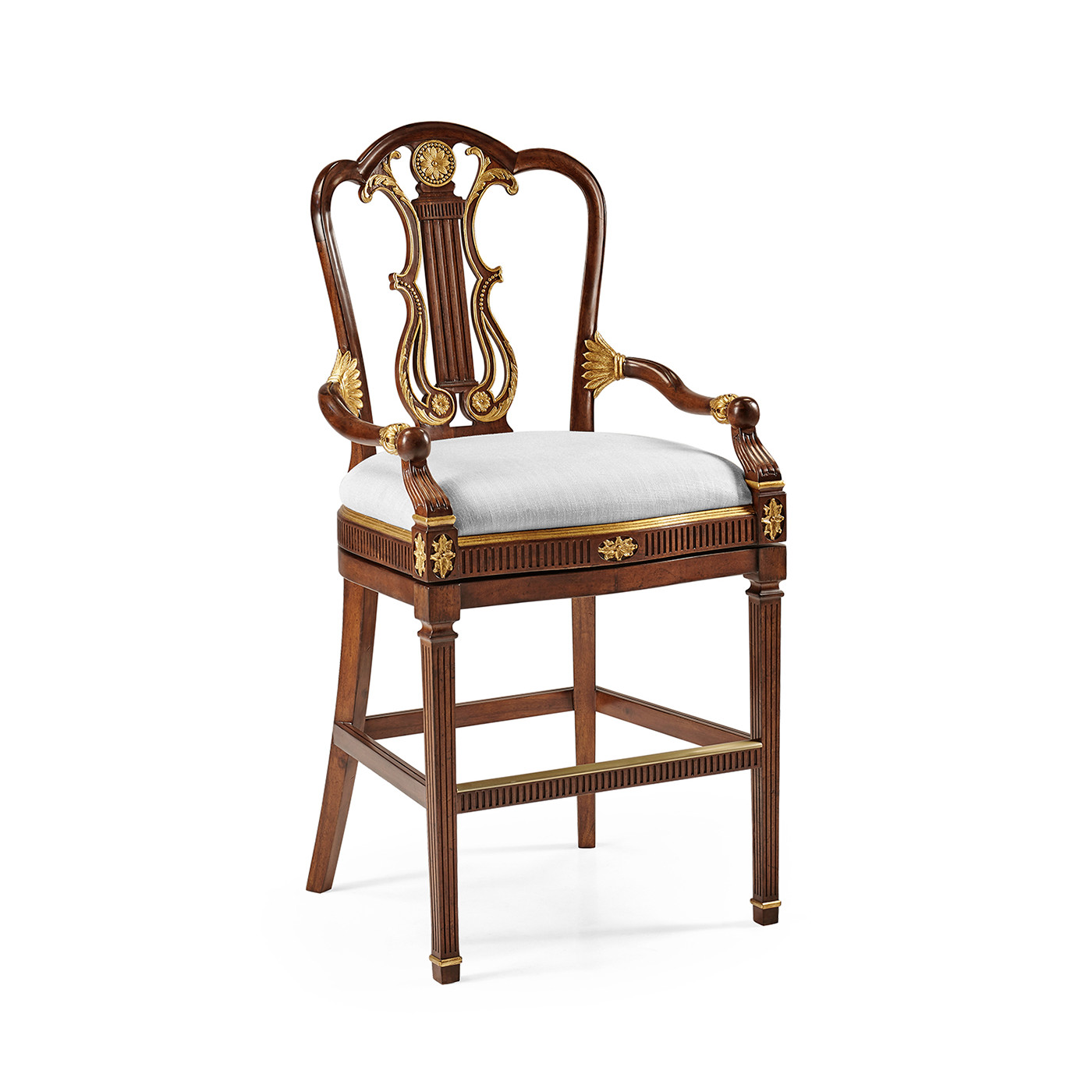 Buckingham Lyre Back Arm Bar Stool