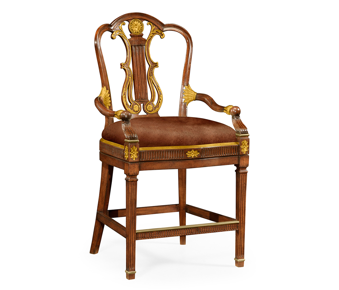 Buckingham Lyre Back Arm Bar Stool