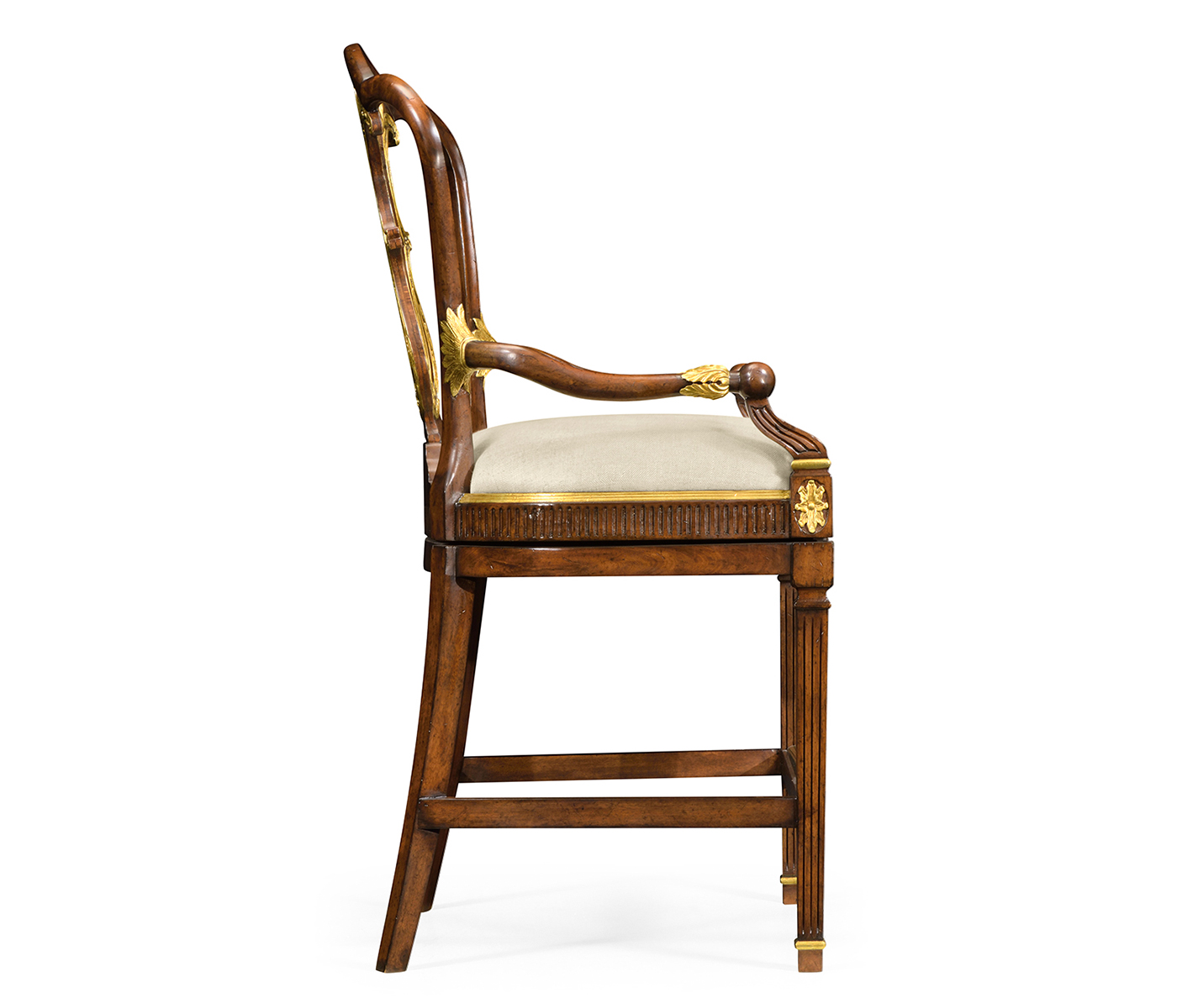 Buckingham Lyre Back Arm Counter Stool