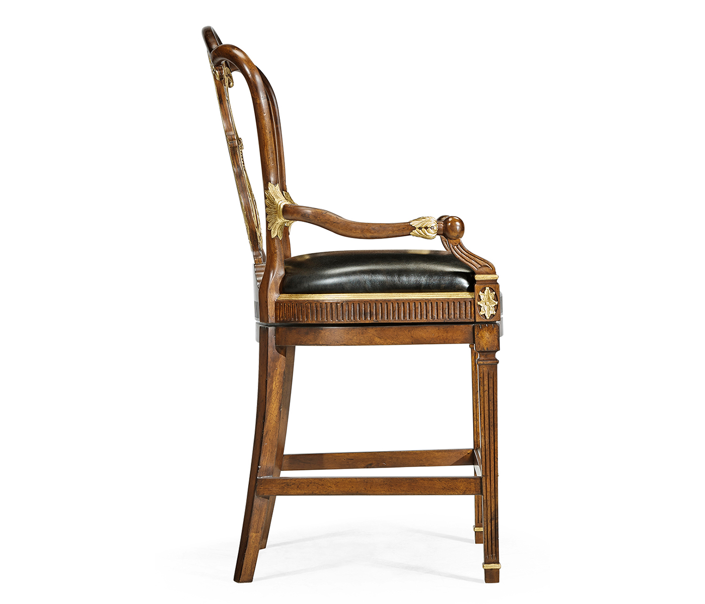 Buckingham Lyre Back Arm Counter Stool